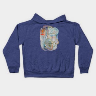 birds catching fish Kids Hoodie